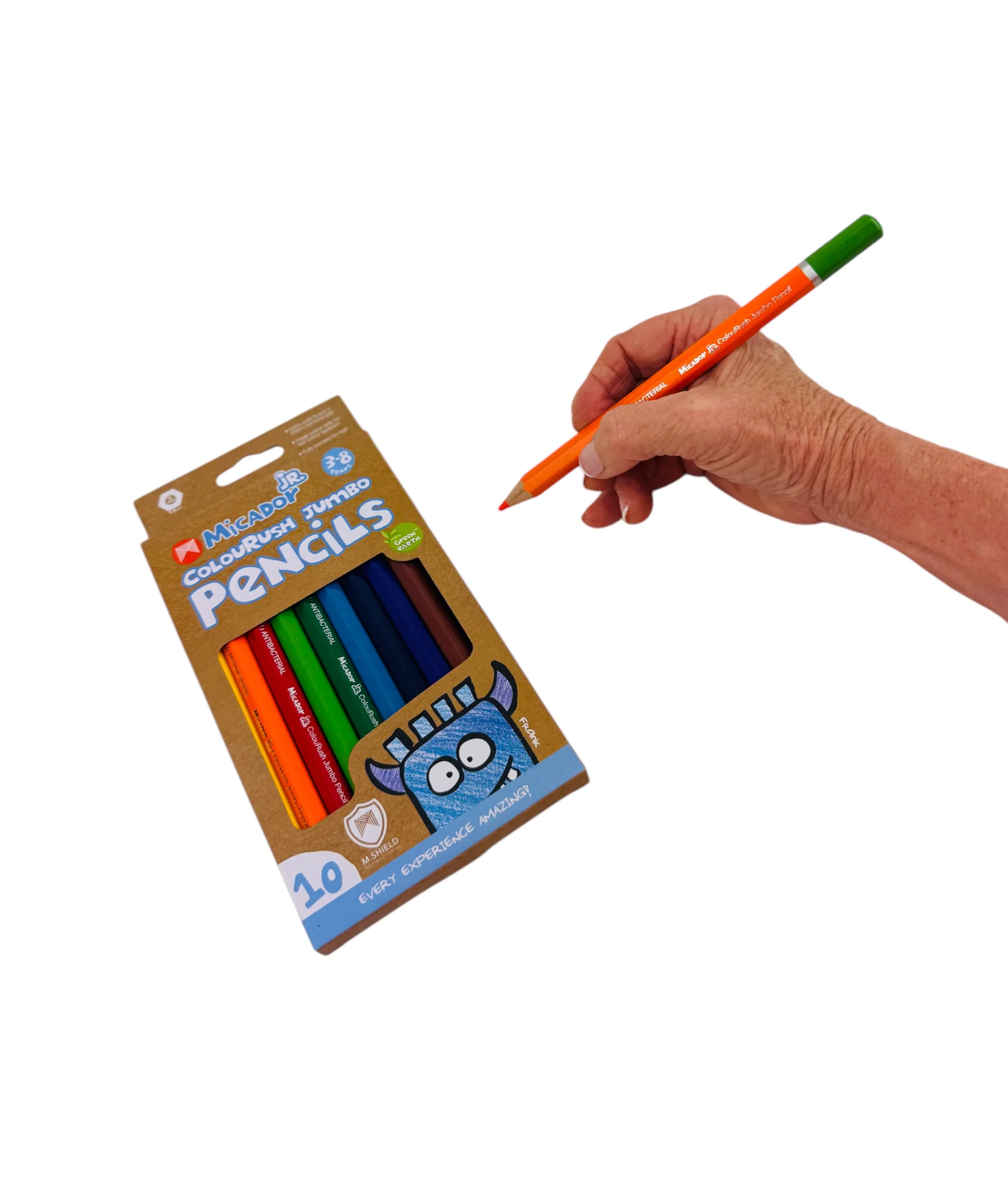 Micador JUMBO Colourush Triangle Pencils - 10 Pack - Image 2